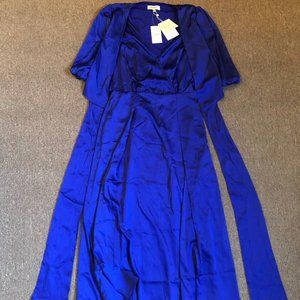 Blue Women's Wrap Dress NWT Midi Length